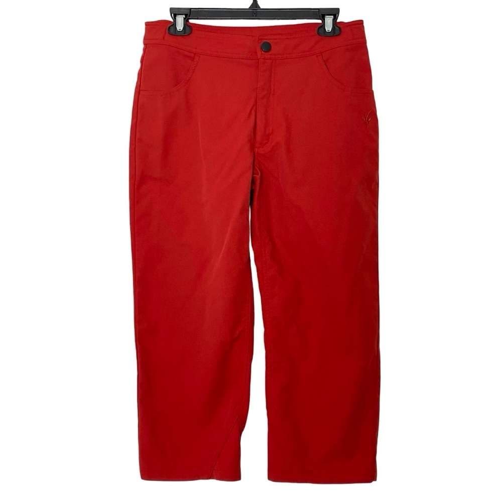 Ibex Pants Womens Size Medium Cropped Red Capri Nylon Outdoor Performance